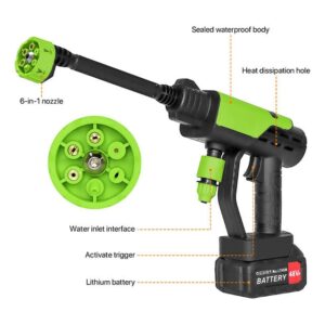 4000W Electric Pressure Washer Power Jet Washer 3626PSI Car Cleaner Gun With 2 Battery