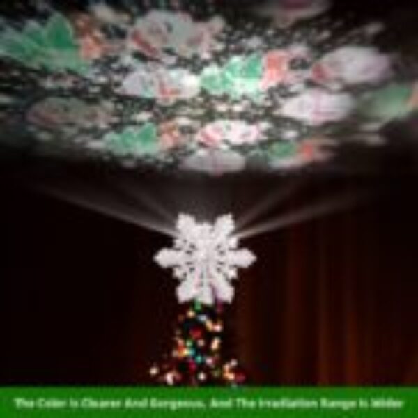 3D Hollow Snowflake Christmas Tree Topper LED Projector - Image 6