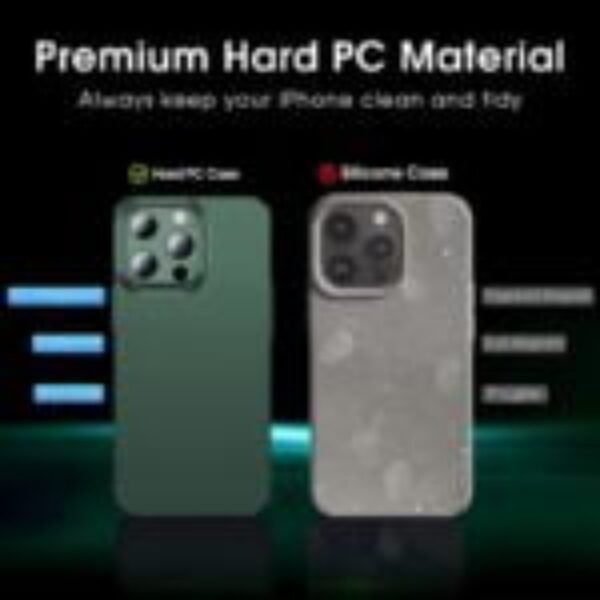 Ultra Slim Green iPhone 13 Pro case + 2 Screen Protectors - Image 5