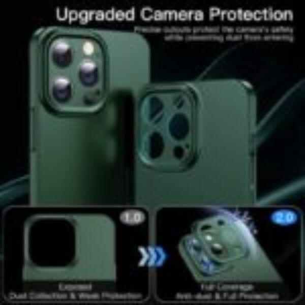 Ultra Slim Green iPhone 13 Pro case + 2 Screen Protectors - Image 2