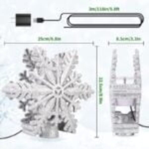 3D Hollow Snowflake Christmas Tree Topper LED Projector - Image 5