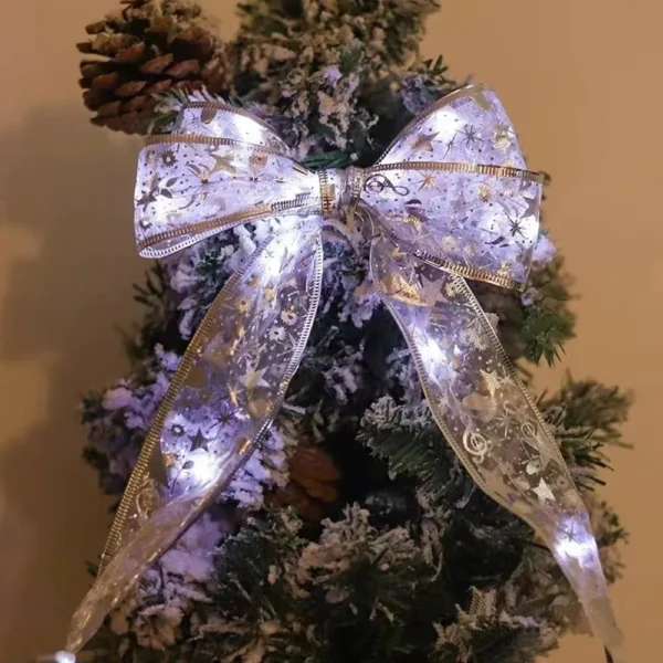 Christmas Ribbon Fairy Light Christmas Decoration DIY Bows String Light 4