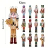 12pcs Christmas Nutcracker Soldier Wooden Pendant Xmas Tree Hanging Ornament 5