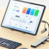8 in 2 USB +Type C HUB Docking Station with 3.5mm Audio Jack Adapter Micro SD Card Reader 4