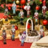 12pcs Christmas Nutcracker Soldier Wooden Pendant Xmas Tree Hanging Ornament 6