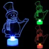 LED Mini Night Lights Colorful Flashing Lights Snowman Lamp Christmas Ornament Birthday Party New Year's Decor Festive Lighting 3