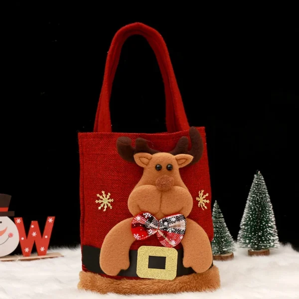 1-20PCS Christmas Gift Bags Handbags Tote Bags Candy Bags Snowman Bear Gift Bags Storage Bags Christmas Decoration 6
