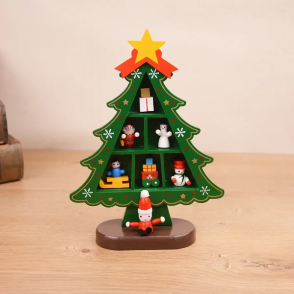 Wooden Christmas Tree Creative Scene Layout Ornaments 4