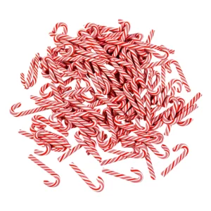 10/30/50Pcs Mini Candy Cane Christmas Decoration Red White Resin Candy 1