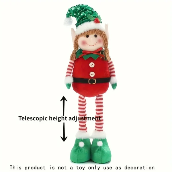 Classic Stretchable Elf Figurine, Festive Polyester Wall Hanging 6