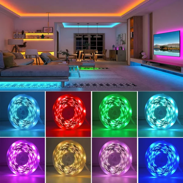 RGB Led Strip Lights 5m 10m 20m 30m Led Room Light with APP Control Flexible Ribbon 2