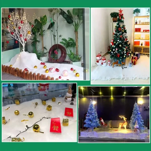 1Mx1.5M Christmas Simulation Snow Blanket Thickened Snow Cotton Artificial Snowflake Snow Scene Arrangement Decoration 4
