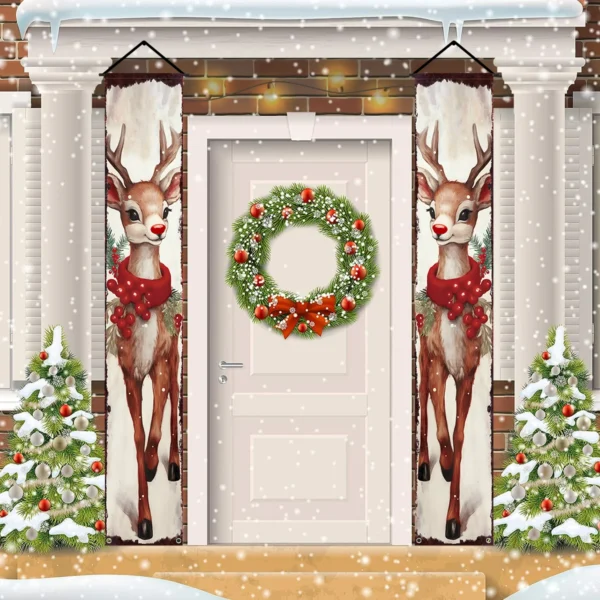 Christmas Hanging Door Banner Merry Christmas Decoration for Home 2025 Xmas Door Decor Navidad Notal Noel Ornament New Year 2026 2