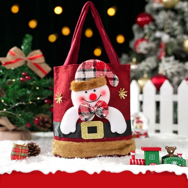 1-20PCS Christmas Gift Bags Handbags Tote Bags Candy Bags Snowman Bear Gift Bags Storage Bags Christmas Decoration 2