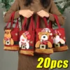 1-20PCS Christmas Gift Bags Handbags Tote Bags Candy Bags Snowman Bear Gift Bags Storage Bags Christmas Decoration 1