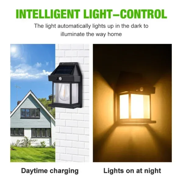 Solar-Powered Waterproof Outdoor Wall Light with Motion Sensor 2