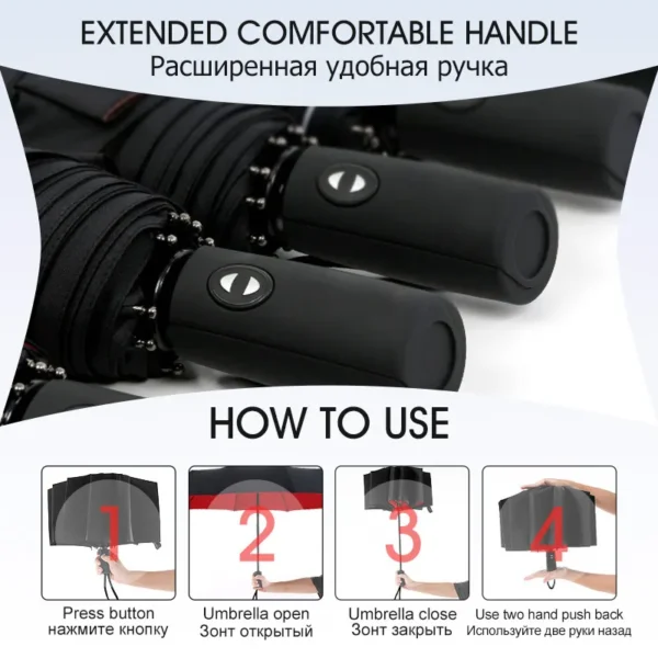 Windproof Double Layer Fully Automatic Resistant Umbrella 6