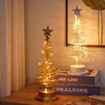 Artificial Christmas Lights Tree Fairy Lamp Tree Metal Spiral Star Lighting Holiday For Home Living Room Decorations Night Lamp 1