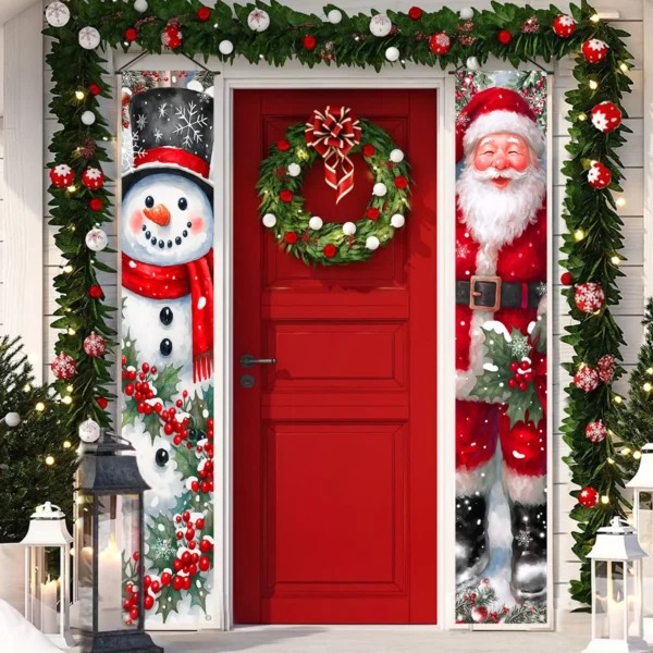 Christmas Hanging Door Banner Merry Christmas Decoration for Home 2025 Xmas Door Decor Navidad Notal Noel Ornament New Year 2026 4