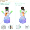 2.2M Christmas Snowman Inflatable Rotate LED Light Green Glove 5