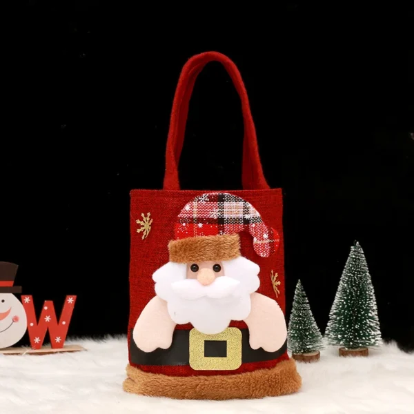 1-20PCS Christmas Gift Bags Handbags Tote Bags Candy Bags Snowman Bear Gift Bags Storage Bags Christmas Decoration 5