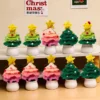 Crochet Christmas Tree Potted Plant Finished Hand Woven Desktop Ornaments 1