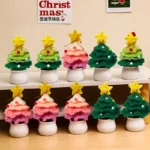 Crochet Christmas Tree Potted Plant Finished Hand Woven Desktop Ornaments 1