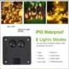Solar String Lights Outdoor Crystal Fairy Light 6