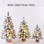 45 cm Christmas Tree Tabletop Figurine Snow Flocked with LED Lights 1