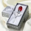 Crystal Glass Rose Flower Figurine 1