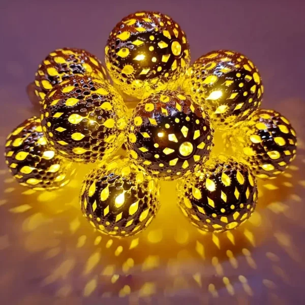 Outdoor Solar Moroccan Ball String Light-50/30/20 LED 3