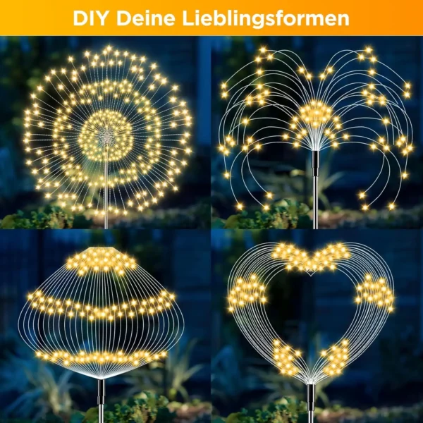 Solar Lights for Outdoor Garden 60/200/420LED Dandelion Lighting Stake Solar Firework Light 5