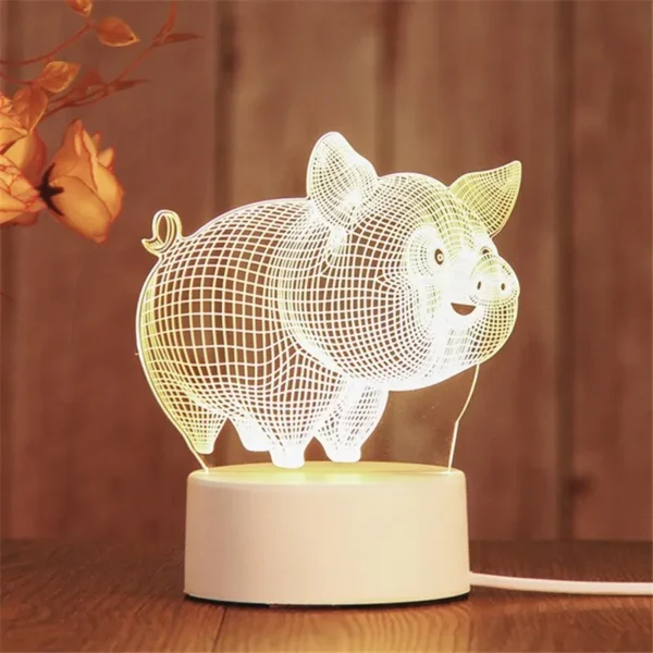 Hearts Night Light Creative Acrylic LED Table Lamp 3