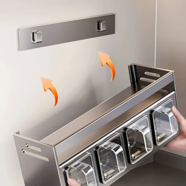 Kitchen Spice Shelf Wall-mounted Storage Rack 5