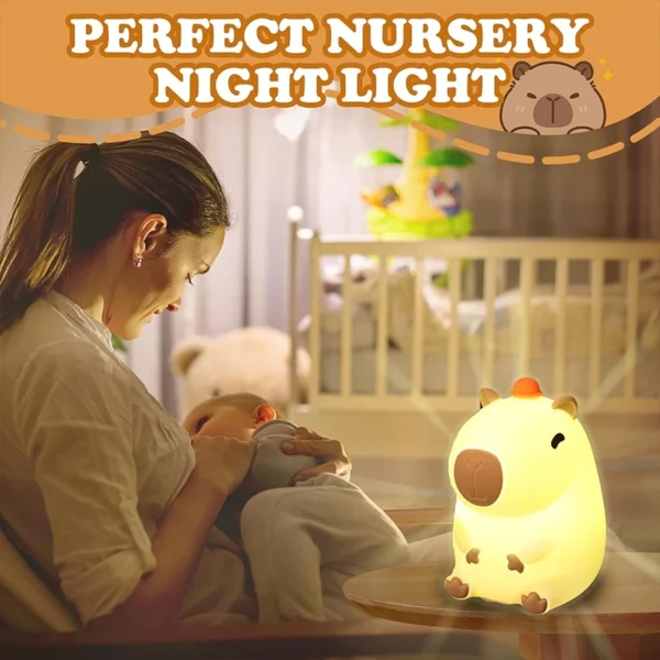 Cute Capybara Night Light Silicone USB Rechargeable 4