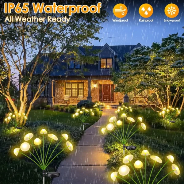 Solar Garden Lights Dual Mode LED Solar Mushroom Lights 6