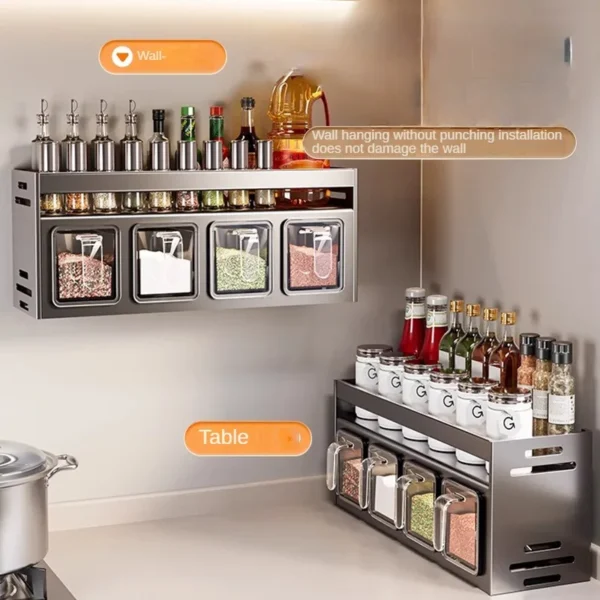 Kitchen Spice Shelf Wall-mounted Storage Rack 2