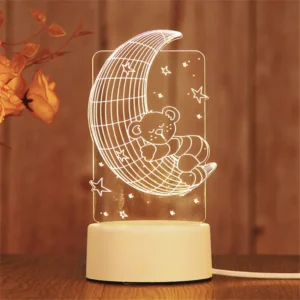 Half Moon Night Light Creative Acrylic LED Table Lamp 7
