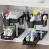 2 Tier Under Sink Organizer Sliding Cabinet Basket 5