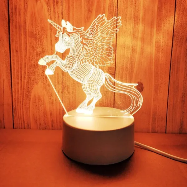 Unicorn Night Light Creative Acrylic LED Table Lamp 7