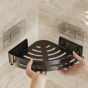 1/2/3pcs Plastic Bathroom Storage Rack Shampoo Holder Adhensive 1