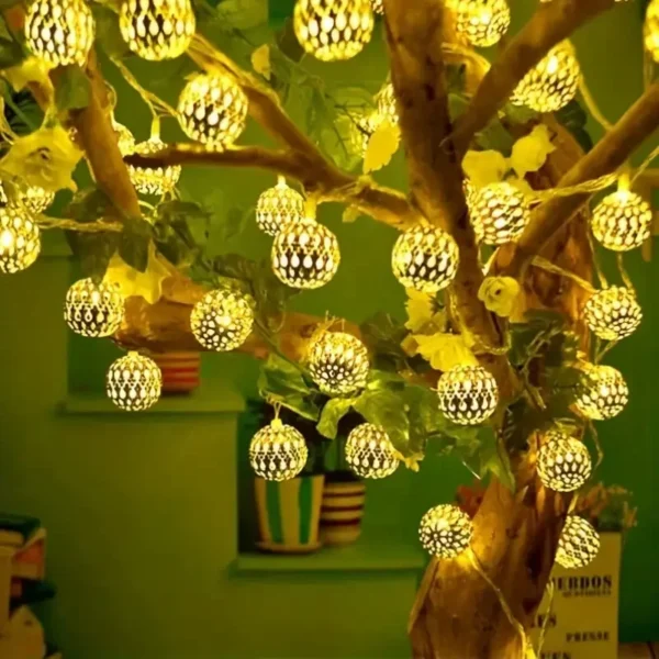 Outdoor Solar Moroccan Ball String Light-50/30/20 LED 6