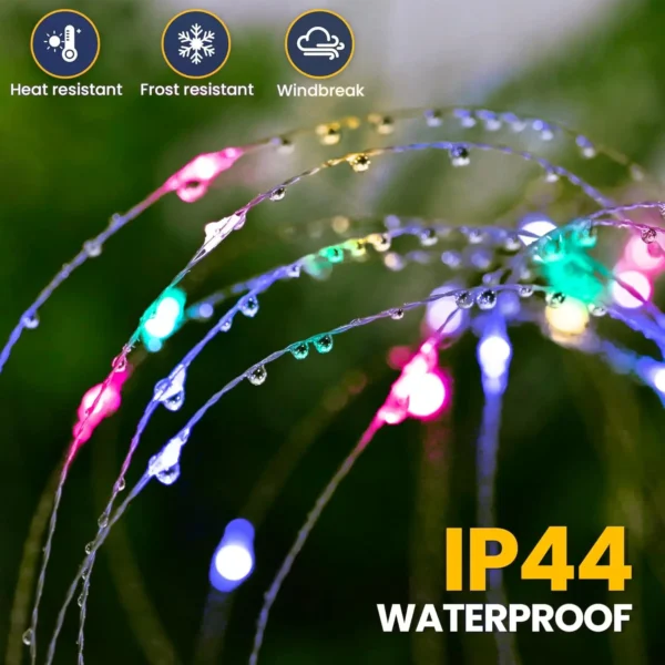 Solar Lights for Outdoor Garden 60/200/420LED Dandelion Lighting Stake Solar Firework Light 4