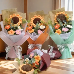 Artificial Flower Crochet Bouquet Handmade Anniversary flower 1