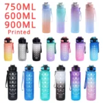 3 Sizes Sports Water Bottle with Time Marker Leak-proof 1