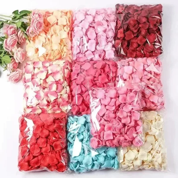 2000/100Pcs Artificial Fake Rose Petals Colorful Simulation Silk Rose Petal For Valentines Day Wedding Party Romantic Decoration 5