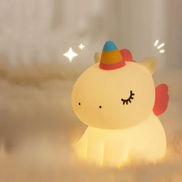 unicorn Silicone LED Night Light For Kids USB Rechargeable 5