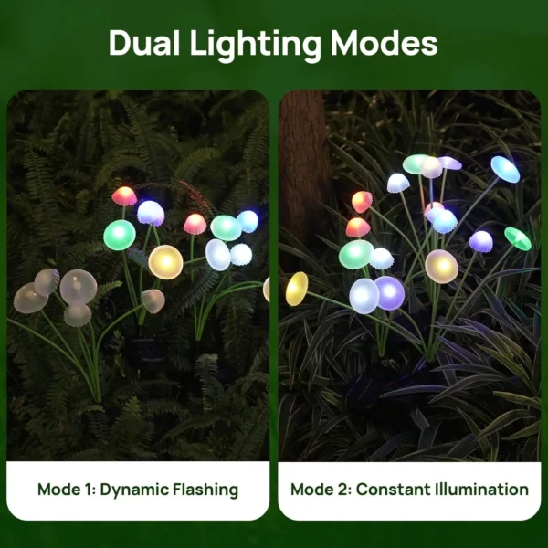 Solar Garden Lights Dual Mode LED Solar Mushroom Lights 4