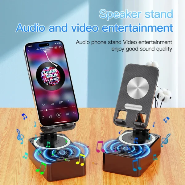 3-in-1 power bank, Bluetooth Speaker Foldable Phone Stand 3