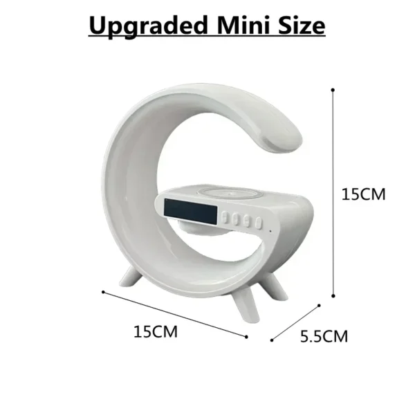 Multifunction Wireless Charger Stand Pad RGB Light Alarm Clock Speaker 6